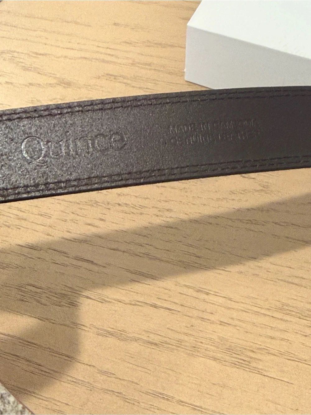Quince Dark Brown Leather Belt with Gold Buckle
